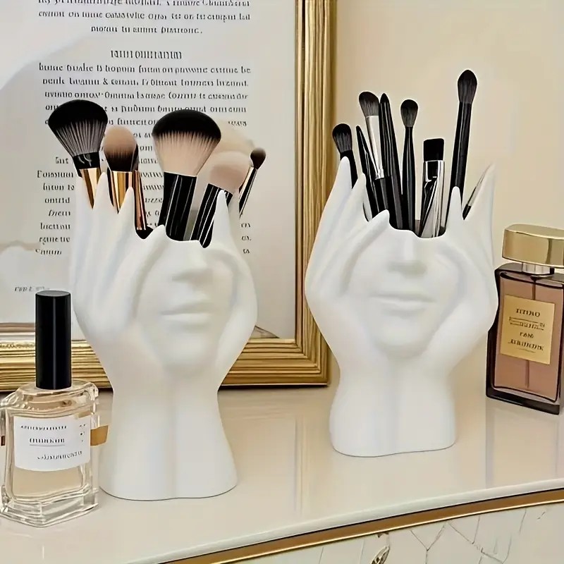 Beauty Makeup Design - 얼굴 모양 메이크업 브러쉬 홀더 -