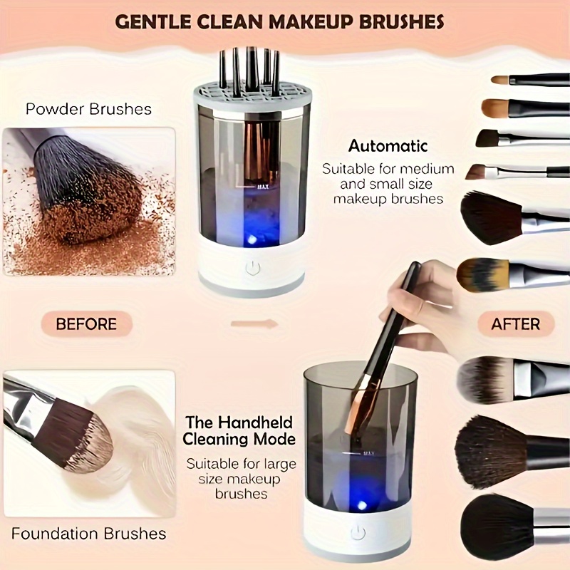 자동 전동 메이크업 브러쉬 클리너 USB 플러그 휴대용 - Beauty Makeup Background 리뷰 및 가격