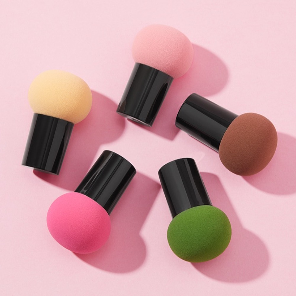 새로운 버섯 모양 메이크업 스펀지(보관함 포함) 건식  - Beauty Makeup Background 리뷰 및 가격