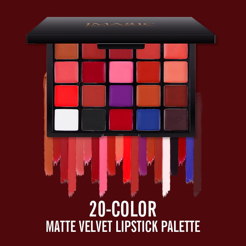 IMAGIC 20가지 색상 립스틱 팔레트 매트 벨벳 립 - Beauty Makeup Images 리뷰 및 가격