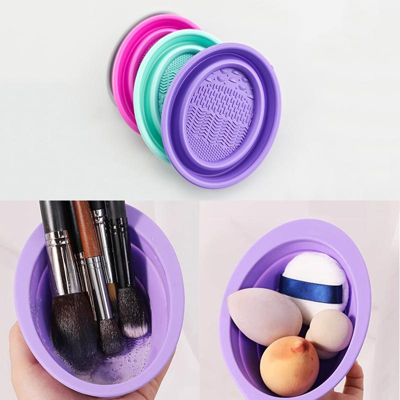 부드러운 실리콘 메이크업 브러쉬 클리너 접이식 파우더  - Beauty Makeup Background 리뷰 및 가격