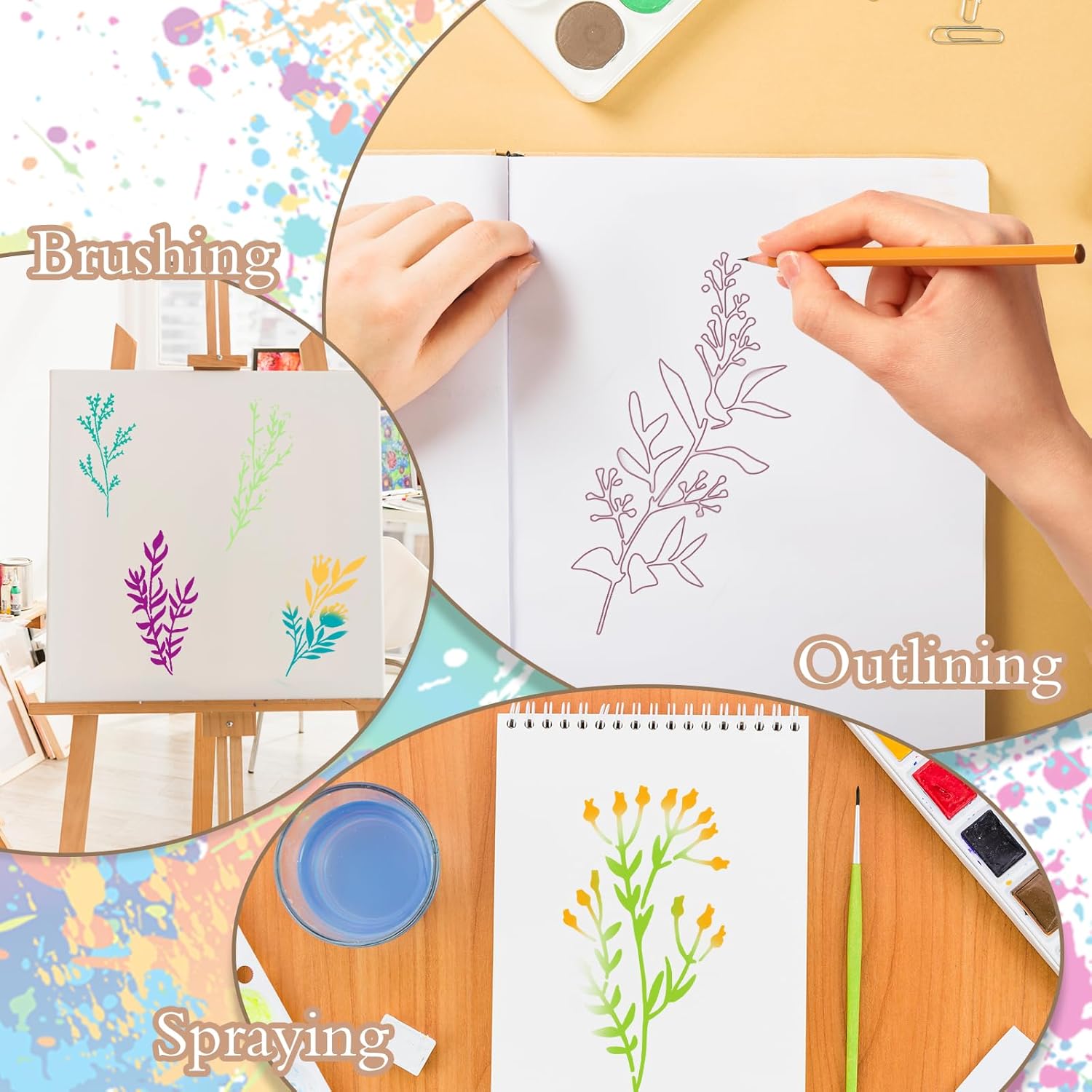 24 개/대 야생화 스텐실 전문 바디 아트 페인트 스텐 - Beauty Makeup Kit For Kids 리뷰 및 가격