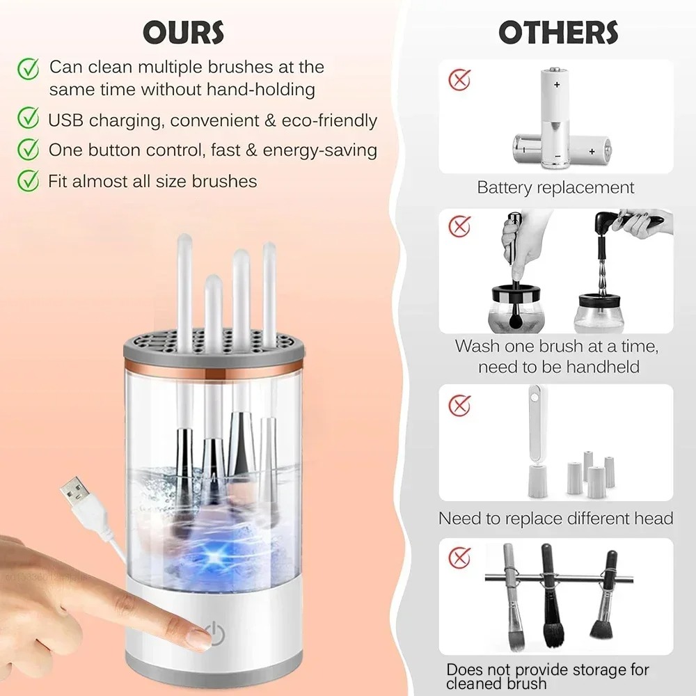 휴대용 USB 플러그 전동 메이크업 브러쉬 클리너 (고 - Beauty Makeup Brands 리뷰 및 가격