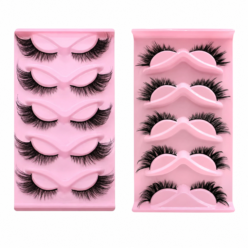 5쌍 2가지 스타일의 가벼운 인조 속눈썹, 풍성하고 자 - Beauty Makeup Looks 리뷰 및 가격