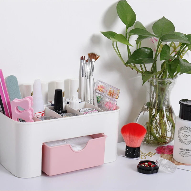 네일 아트 주최자 데스크탑 서랍 화장품 보관 상자 메이 - Beauty Makeup Vanity 리뷰 및 가격
