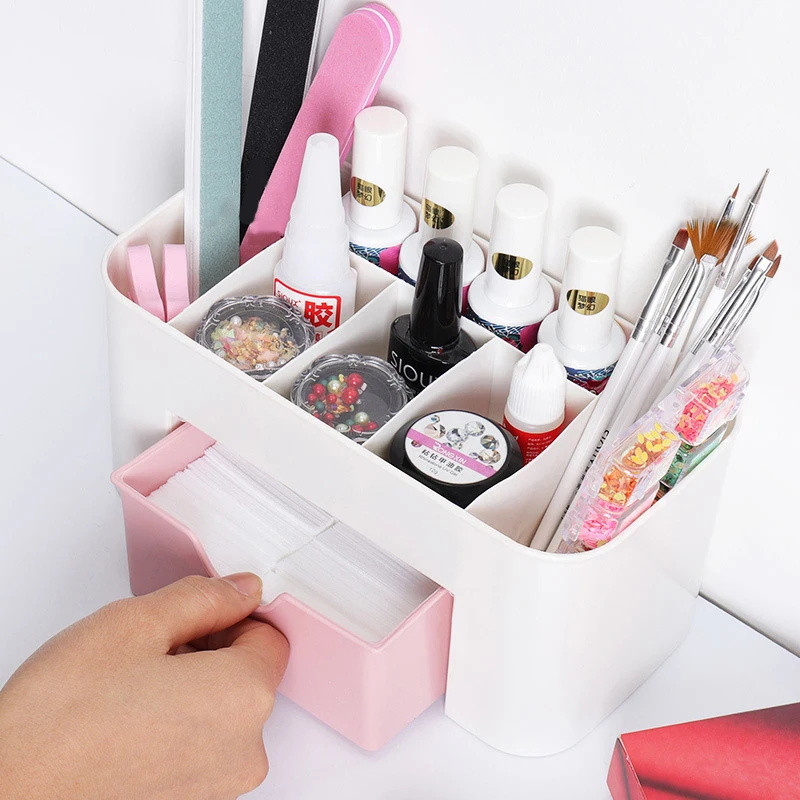 네일 아트 주최자 데스크탑 서랍 화장품 보관 상자 메이 - Beauty Makeup Vanity 리뷰 및 가격