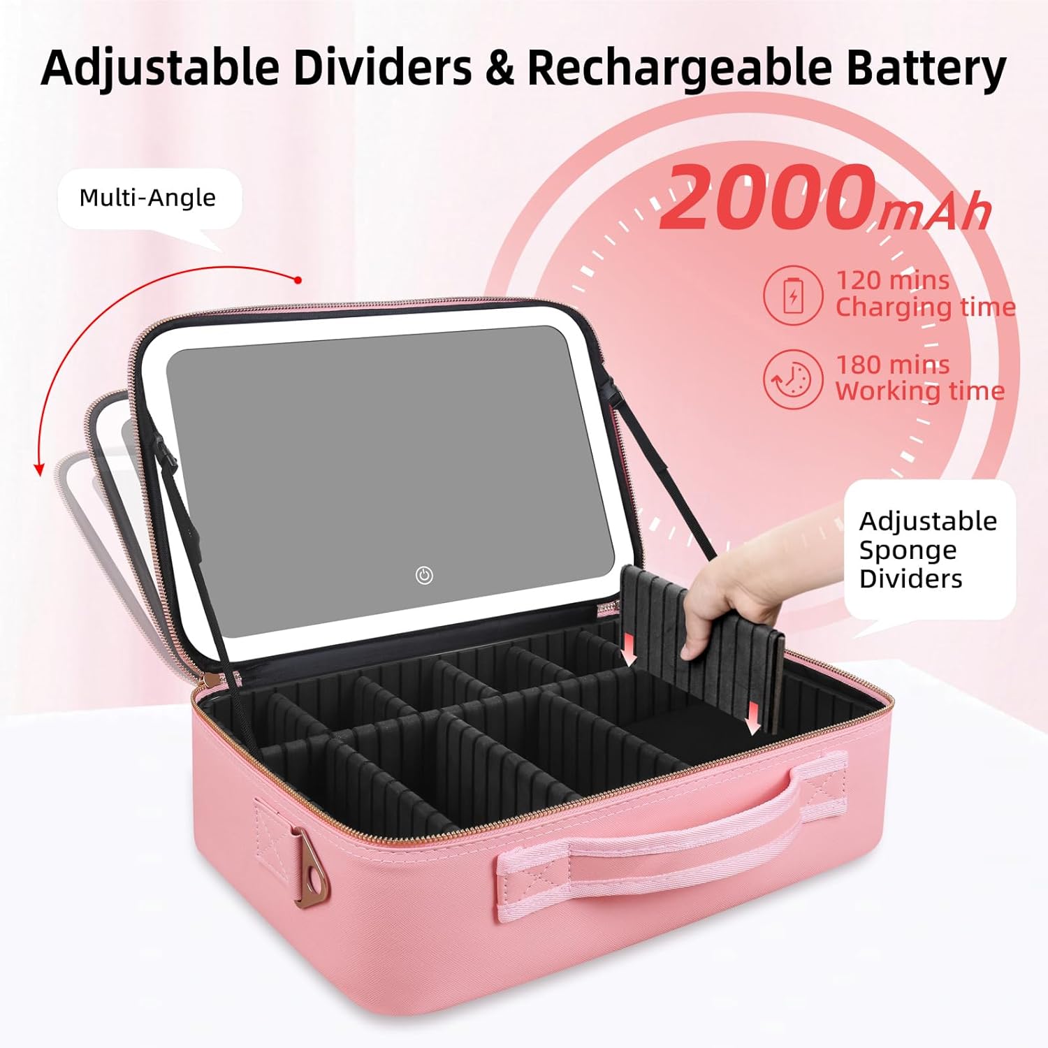 대용량 메이크업 가방 15''X11'' LED 거울 3 - Beauty Makeup Vanity 리뷰 및 가격