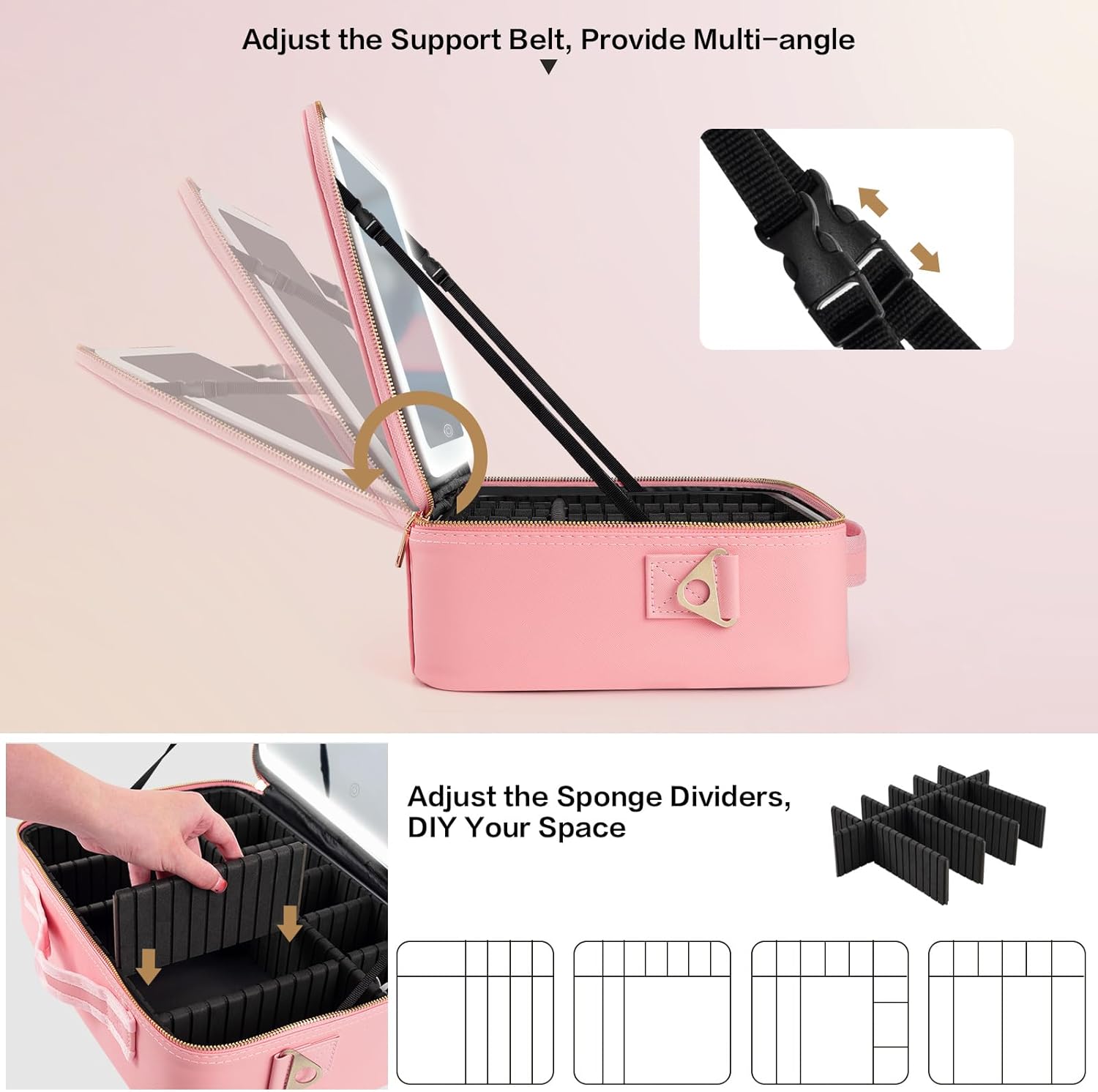대용량 메이크업 가방 15''X11'' LED 거울 3 - Beauty Makeup Vanity 리뷰 및 가격